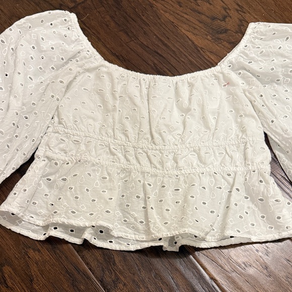 Eyelet Peplum Blouse - Picture 4 of 4